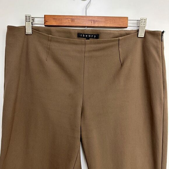 Theory Belisa Cropped New Recovery Trouser Pant Brown Size 12 - Picture 5 of 11